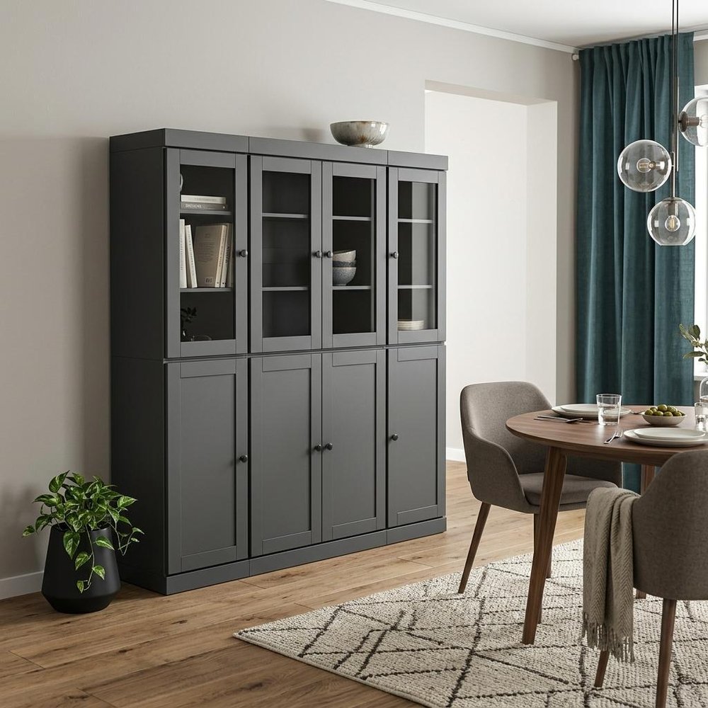72" Gray Solid Wood 8 Two Drawer Pantry Or Storage Closet — view 5