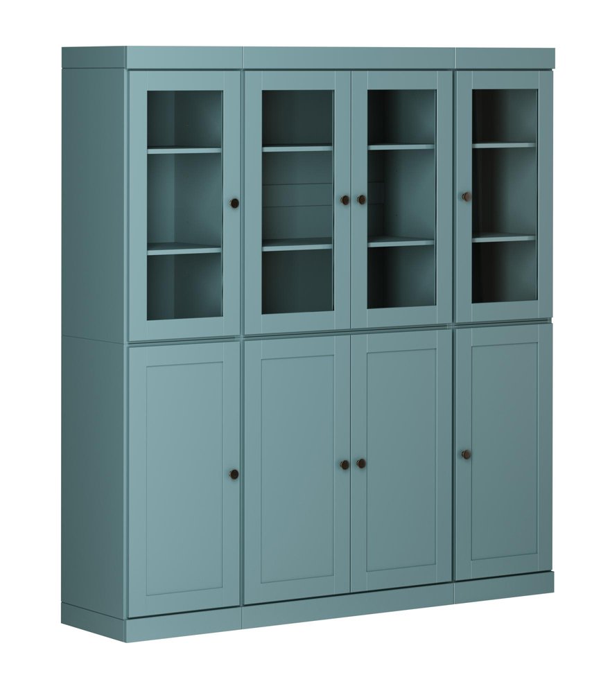 72" Aqua Solid Wood 8 Two Drawer Pantry Or Storage Closet — view 1