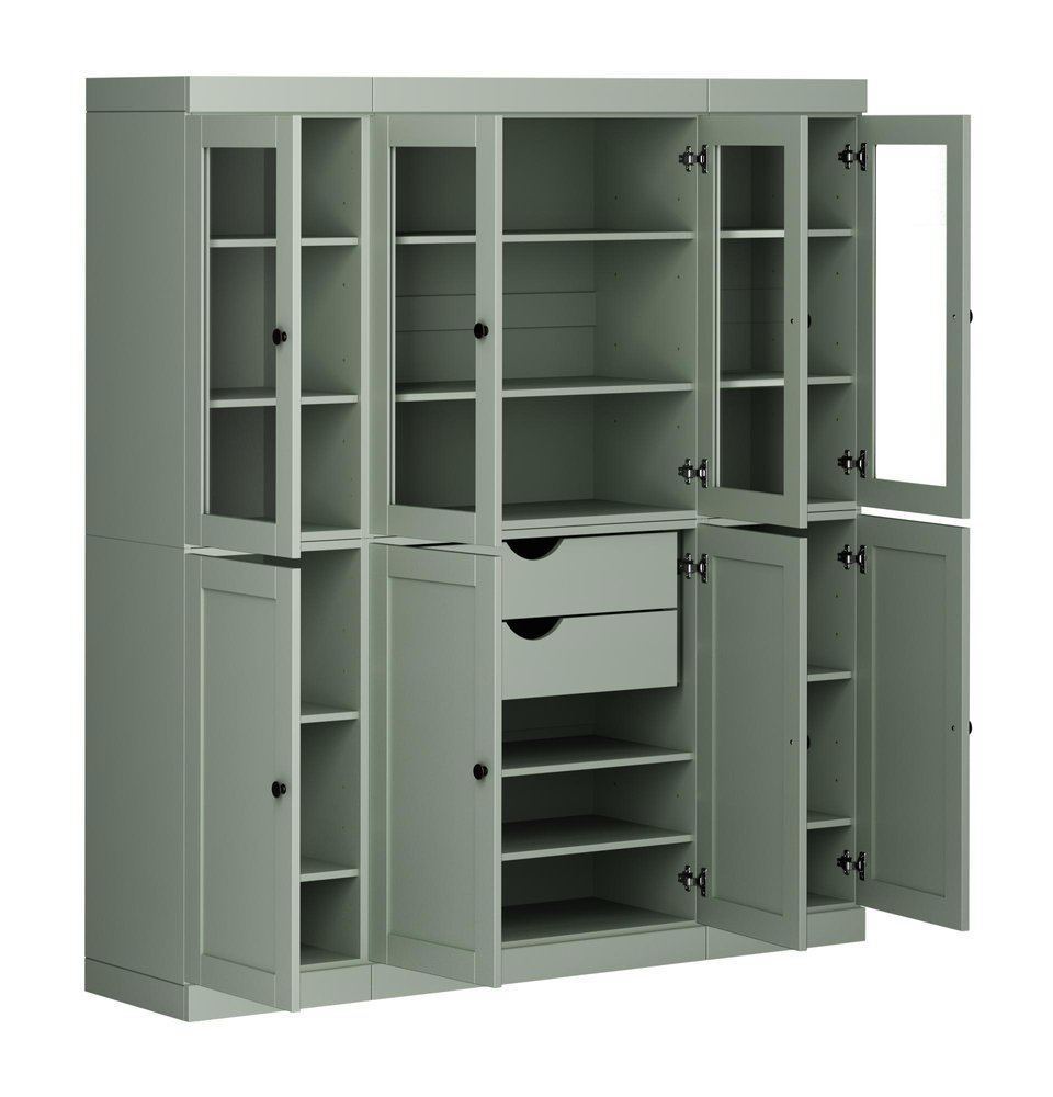 72" Sage Solid Wood 8 Two Drawer Pantry Or Storage Closet — view 2