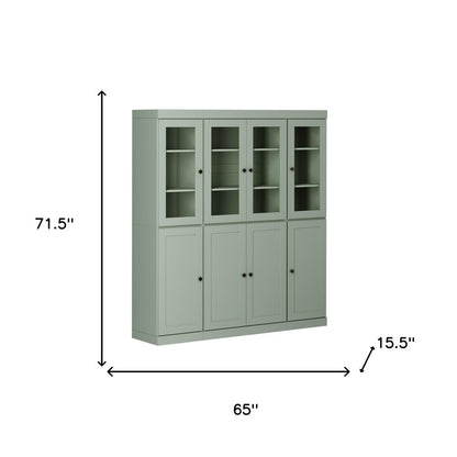 72" Sage Solid Wood 8 Two Drawer Pantry Or Storage Closet HomeRoots