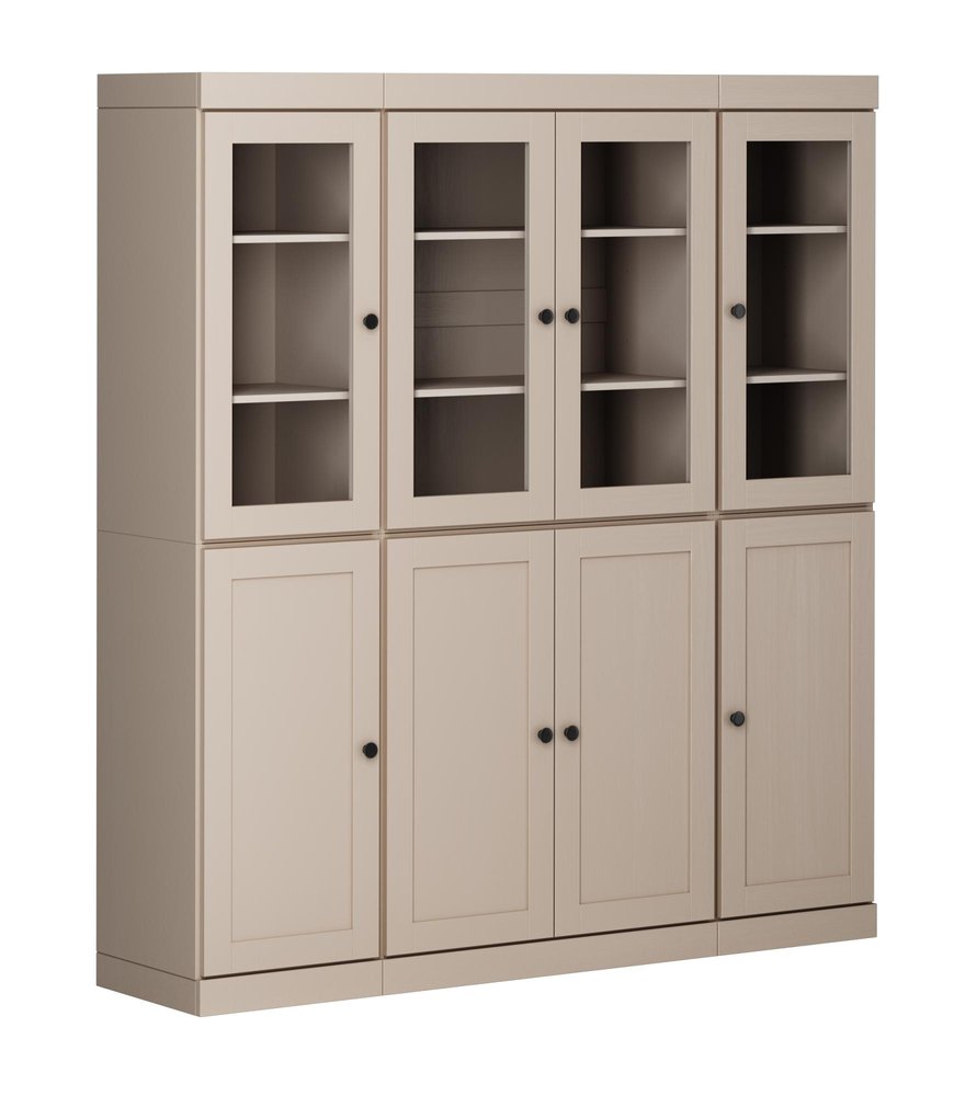 72" Beige Solid Wood 8 Two Drawer Pantry Or Storage Closet — view 1