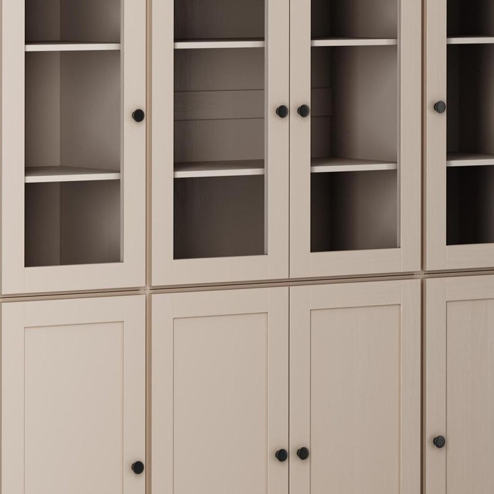72" Beige Solid Wood 8 Two Drawer Pantry Or Storage Closet HomeRoots