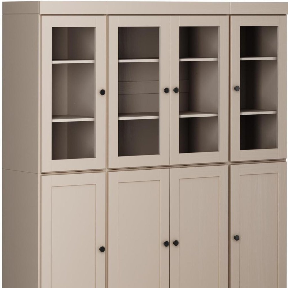72" Beige Solid Wood 8 Two Drawer Pantry Or Storage Closet HomeRoots