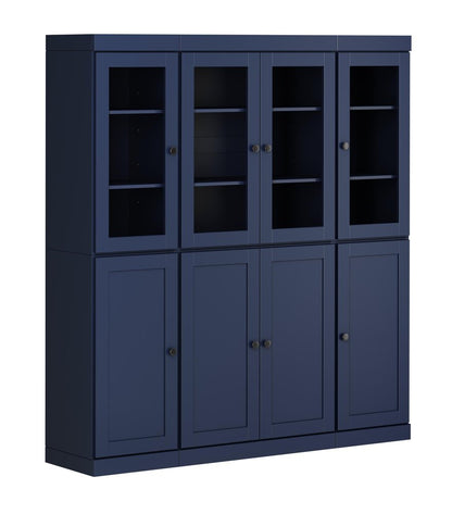 72" Navy Blue Solid Wood 8 Two Drawer Pantry Or Storage Closet HomeRoots