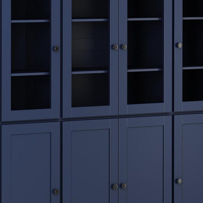 72" Navy Blue Solid Wood 8 Two Drawer Pantry Or Storage Closet HomeRoots