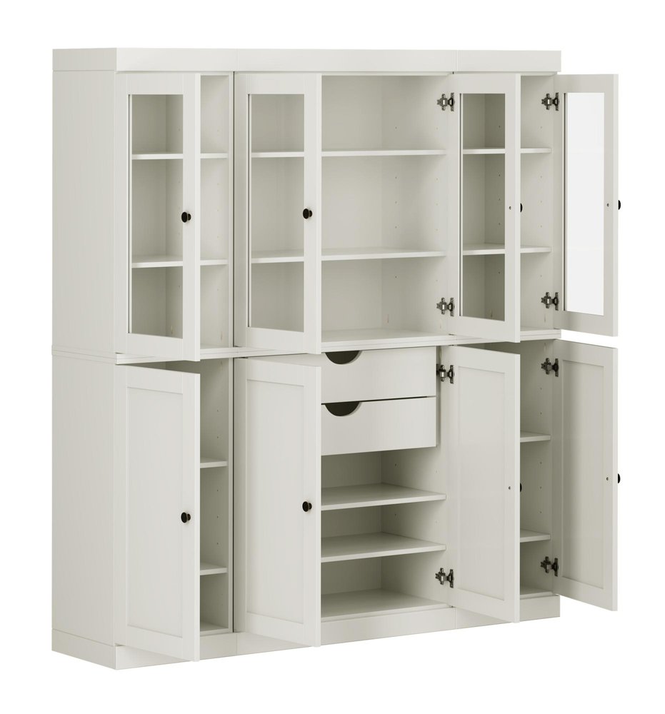 72" Off White Solid Wood 8 Two Drawer Pantry Or Storage Closet — view 2