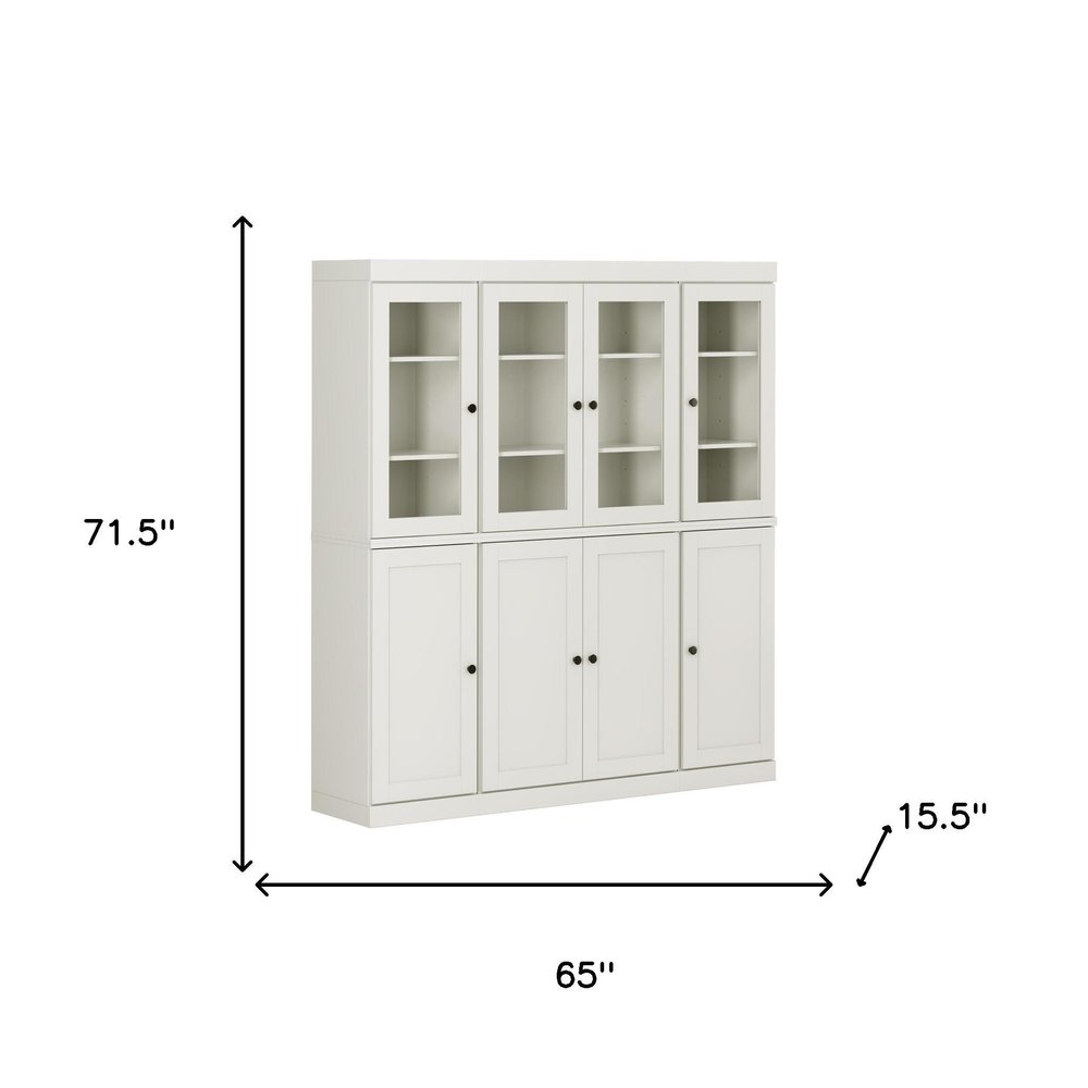 72" Off White Solid Wood 8 Two Drawer Pantry Or Storage Closet — view 4