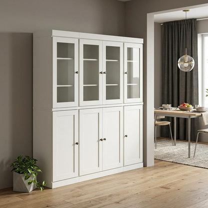 72" Off White Solid Wood 8 Two Drawer Pantry Or Storage Closet HomeRoots