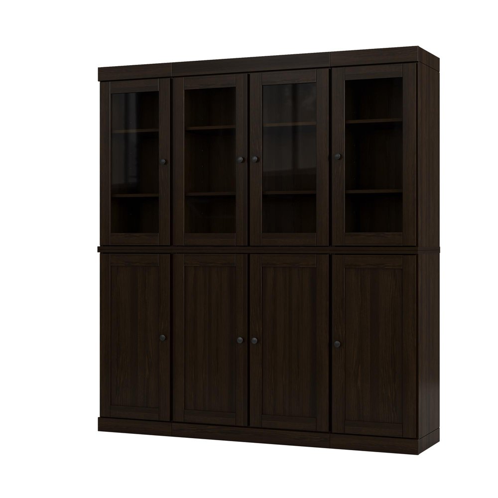 72" Espresso Solid Wood 8 Two Drawer Pantry Or Storage Closet — view 1