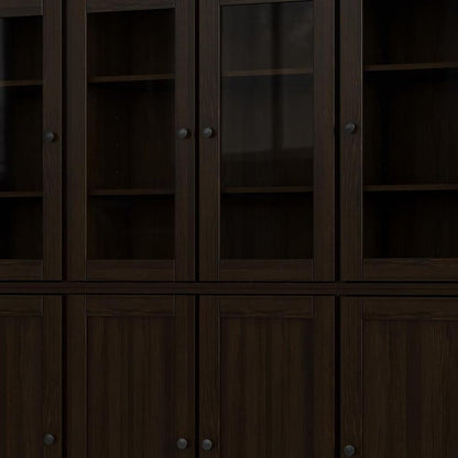 72" Espresso Solid Wood 8 Two Drawer Pantry Or Storage Closet