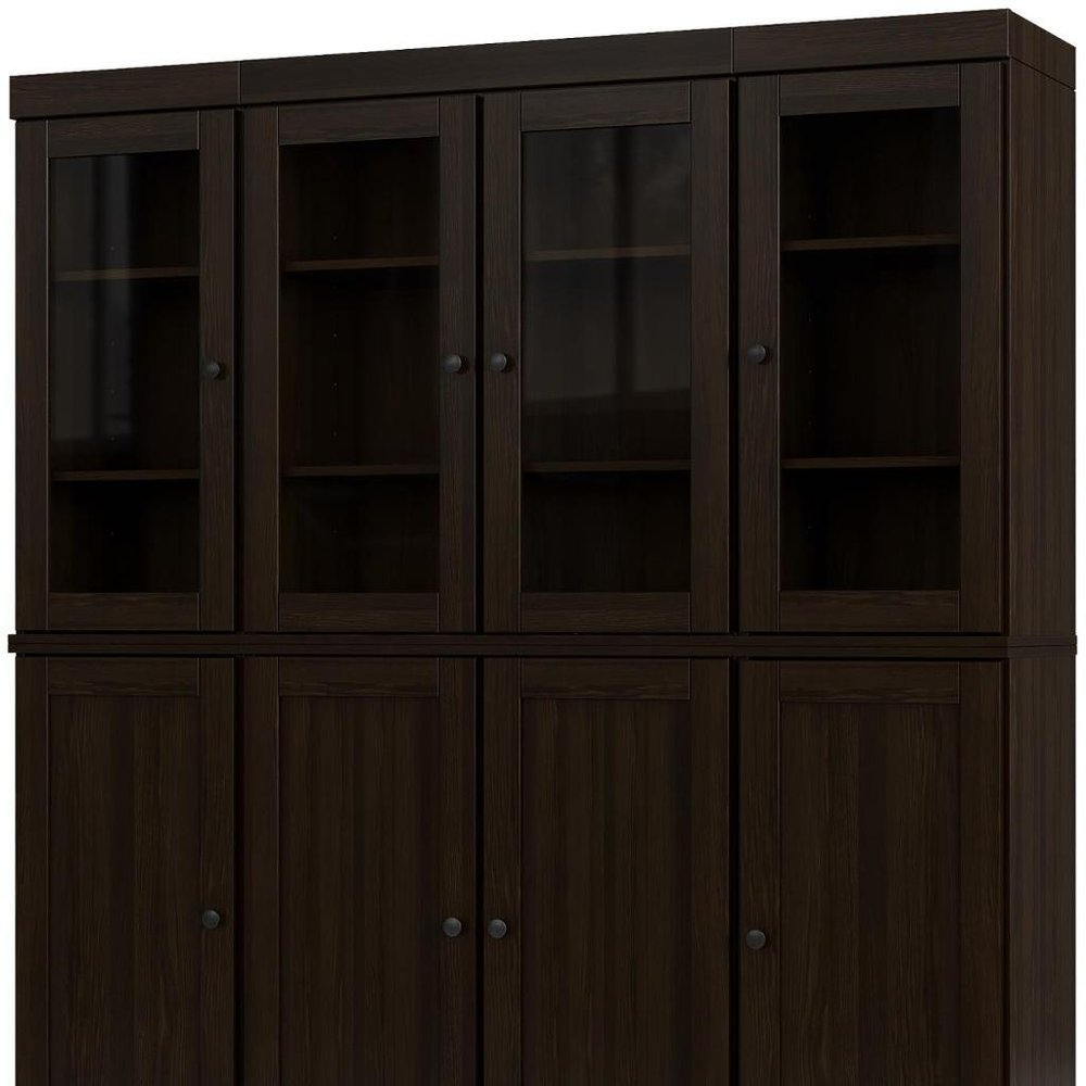 72" Espresso Solid Wood 8 Two Drawer Pantry Or Storage Closet — view 3