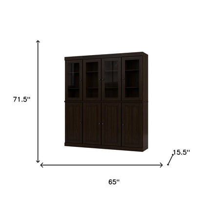 72" Espresso Solid Wood 8 Two Drawer Pantry Or Storage Closet HomeRoots