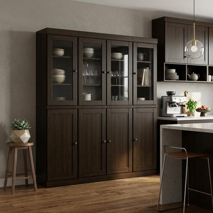 72" Espresso Solid Wood 8 Two Drawer Pantry Or Storage Closet HomeRoots