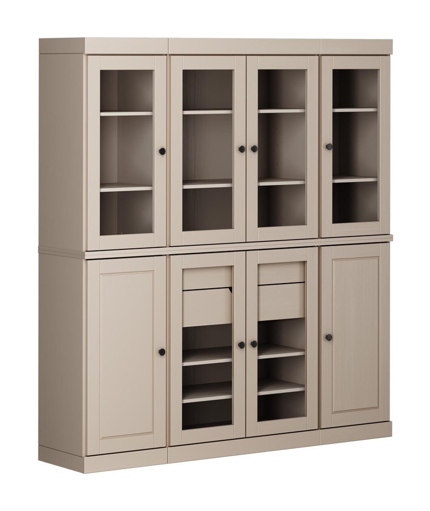 72" Beige Solid Wood 8 Two Drawer Pantry Or Storage Closet — view 1