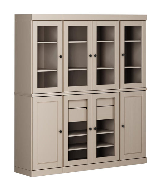 72" Beige Solid Wood 8 Two Drawer Pantry Or Storage Closet HomeRoots