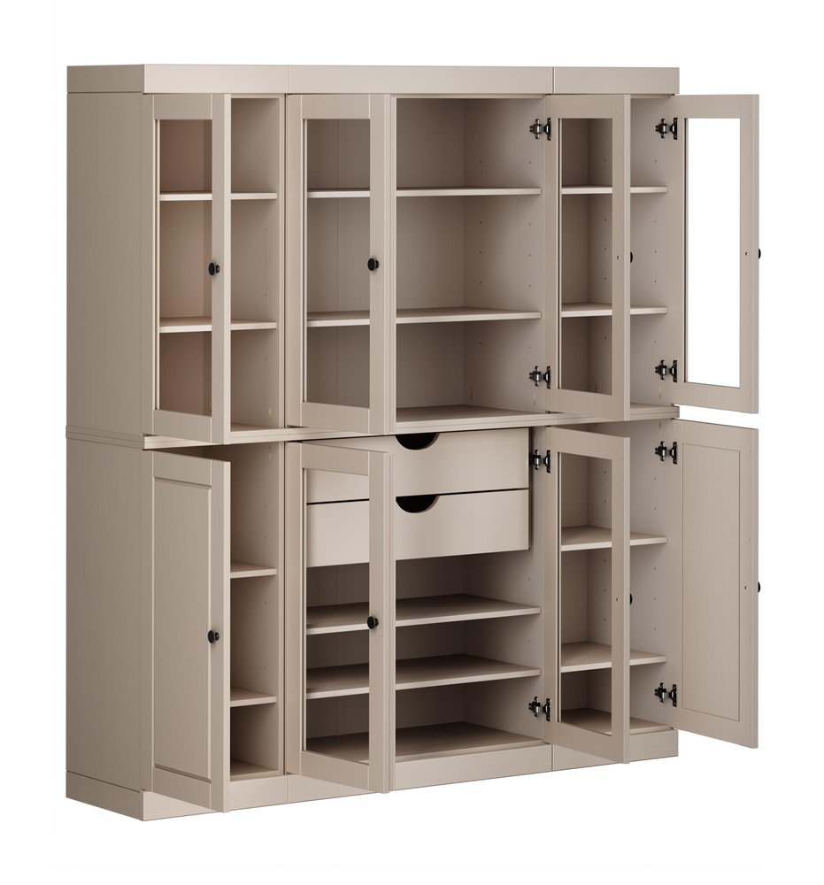 72" Beige Solid Wood 8 Two Drawer Pantry Or Storage Closet — view 2