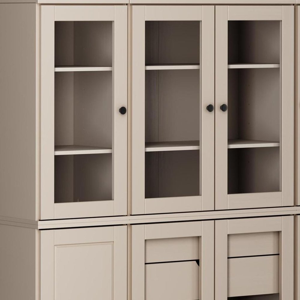 72" Beige Solid Wood 8 Two Drawer Pantry Or Storage Closet HomeRoots