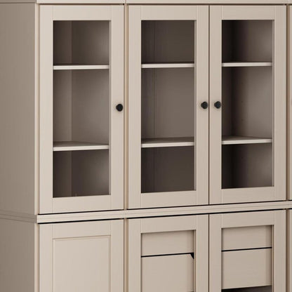 72" Beige Solid Wood 8 Two Drawer Pantry Or Storage Closet HomeRoots