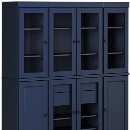 72" Beige Solid Wood 8 Two Drawer Pantry Or Storage Closet HomeRoots