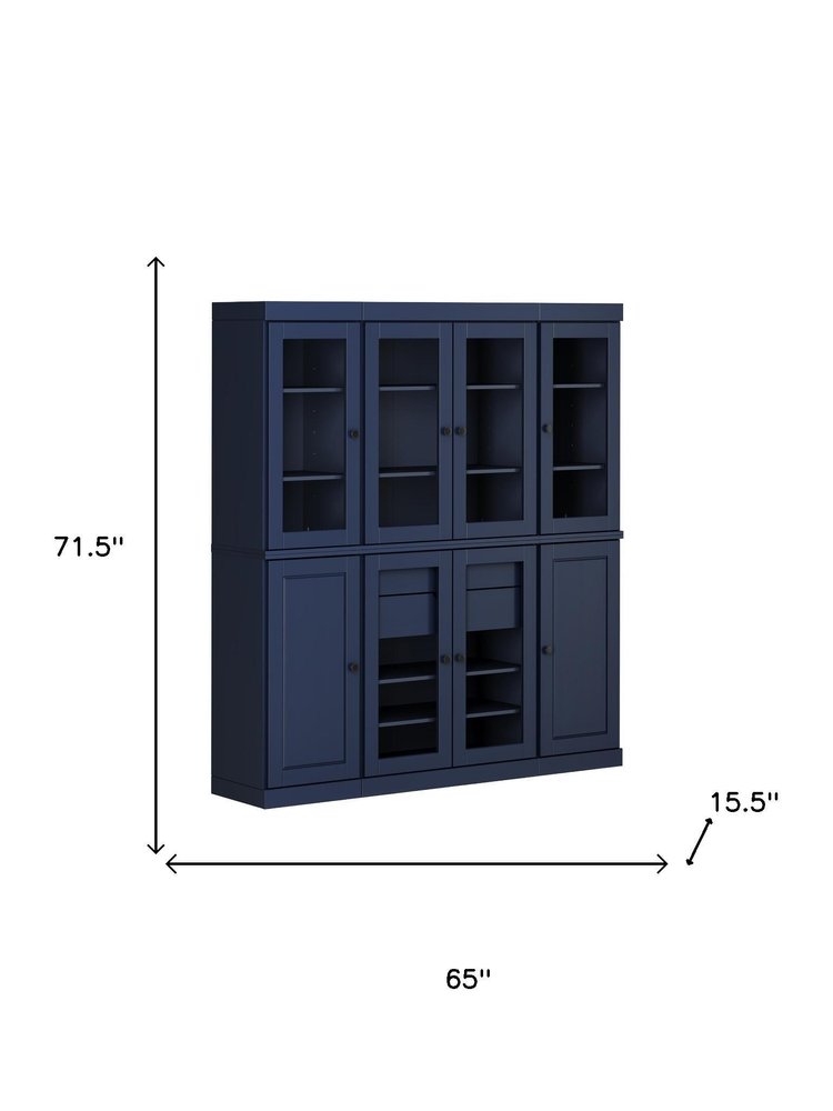 72" Beige Solid Wood 8 Two Drawer Pantry Or Storage Closet HomeRoots