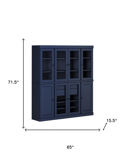 72" Beige Solid Wood 8 Two Drawer Pantry Or Storage Closet HomeRoots