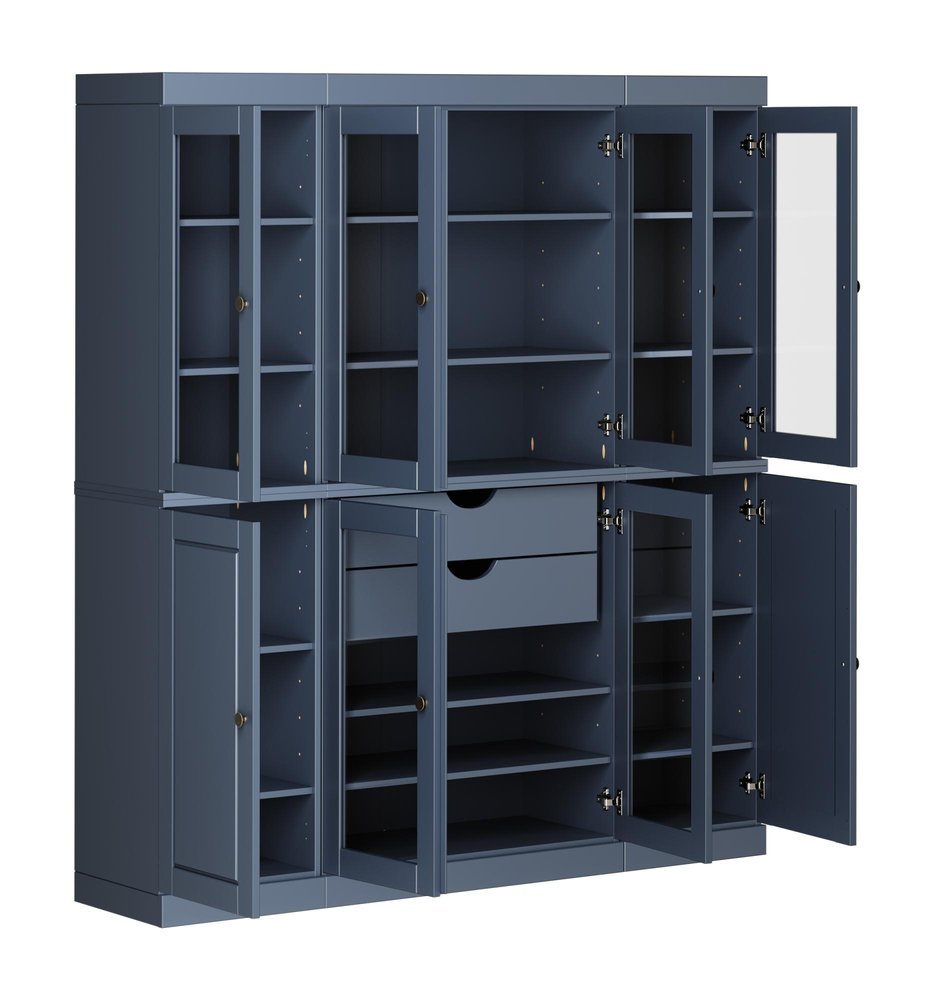 72" Beige Solid Wood 8 Two Drawer Pantry Or Storage Closet HomeRoots