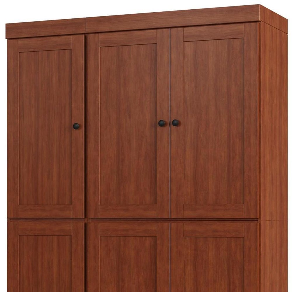 72" Yellow Solid Wood Six Door Two Drawer Pantry Or Storage Closet — view 6