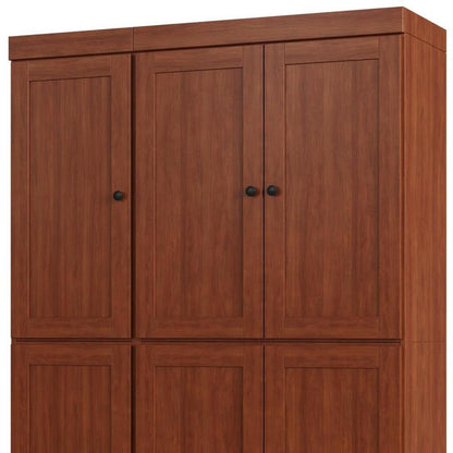 72" Yellow Solid Wood Six Door Two Drawer Pantry Or Storage Closet HomeRoots