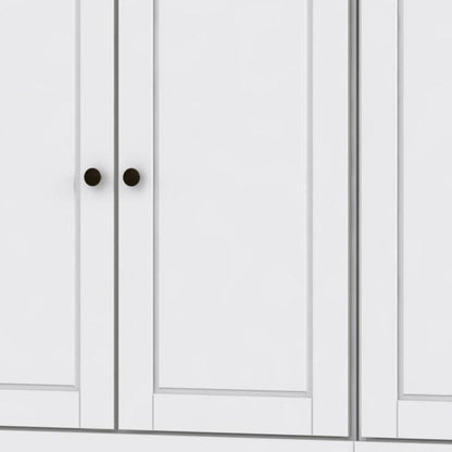 64" White Solid Wood Sideboard With Two Doors HomeRoots