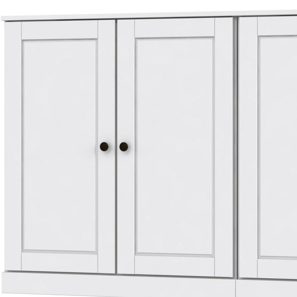 64" White Solid Wood Sideboard With Two Doors — view 3
