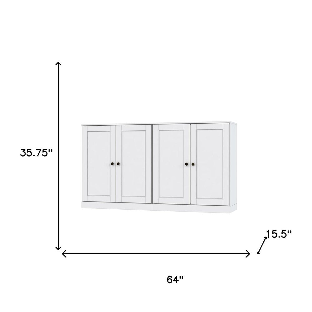 64" White Solid Wood Sideboard With Two Doors — view 4