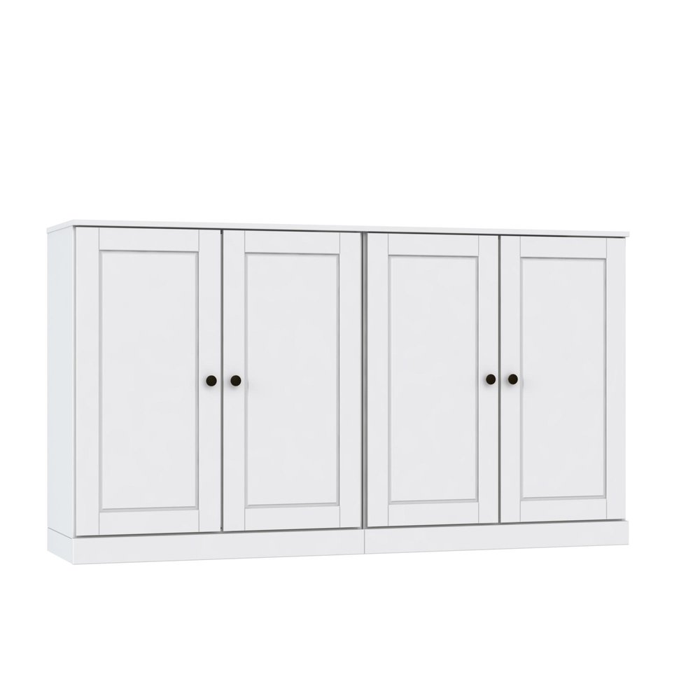 64" White Solid Wood Sideboard With Two Doors