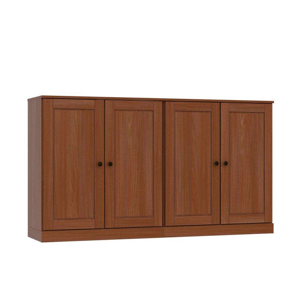64" Coffee Solid Wood Sideboard With Two Doors — view 1