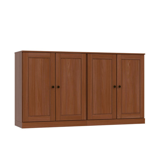 64" Coffee Solid Wood Sideboard With Two Doors