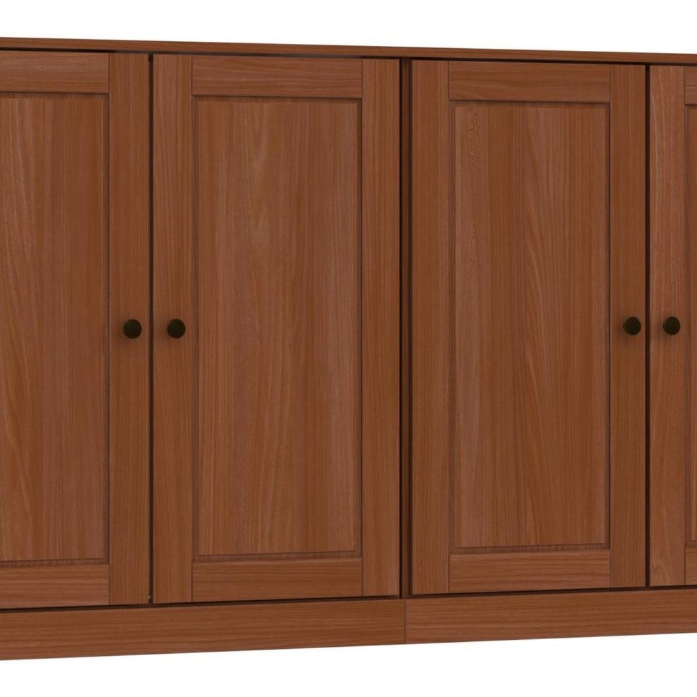 64" Coffee Solid Wood Sideboard With Two Doors