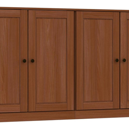 64" Coffee Solid Wood Sideboard With Two Doors