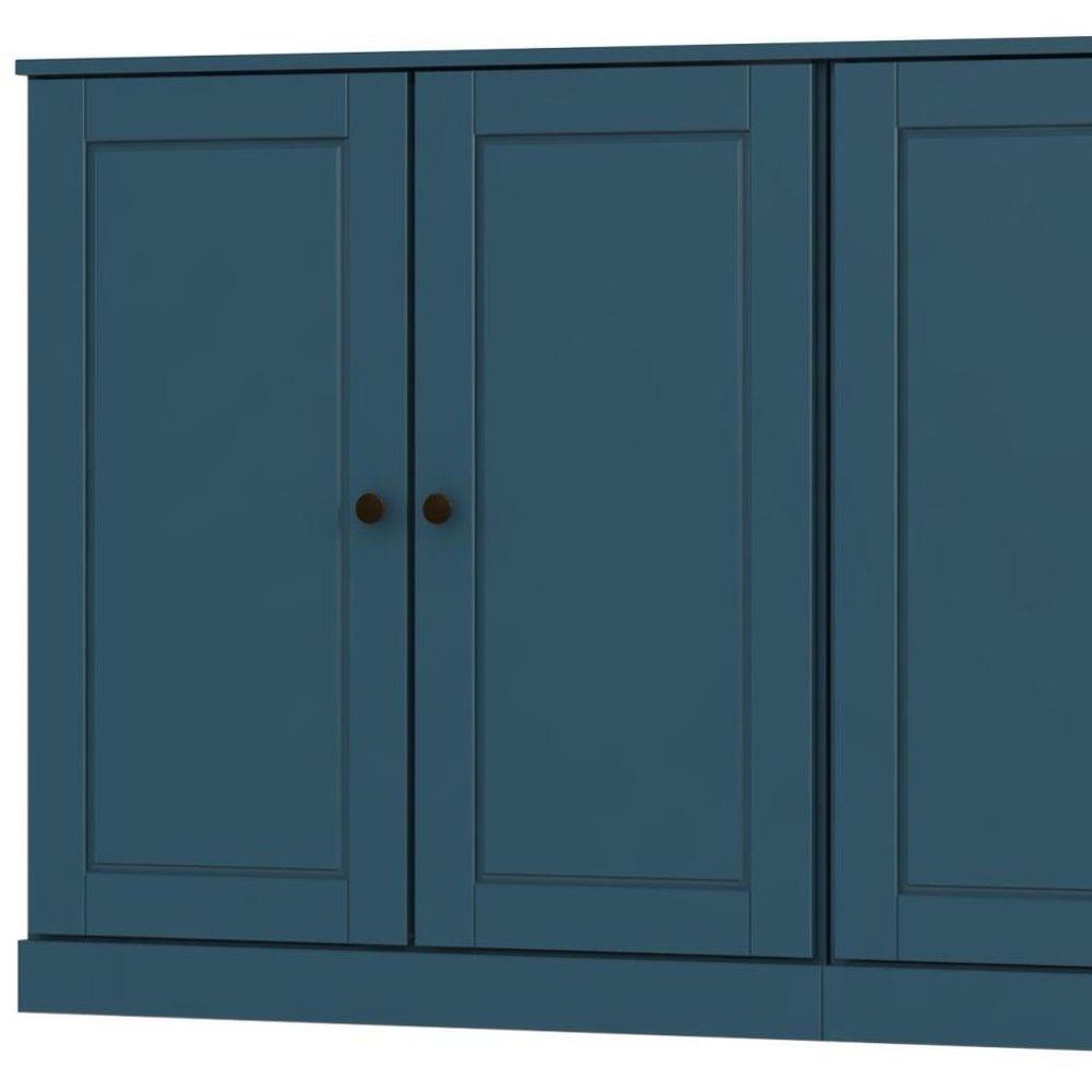 64" Teal Blue Solid Wood Sideboard With Two Doors HomeRoots