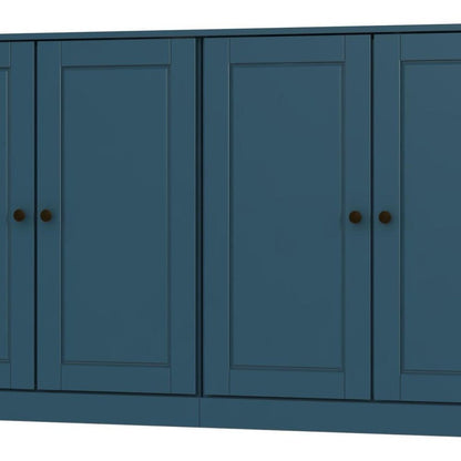 64" Teal Blue Solid Wood Sideboard With Two Doors