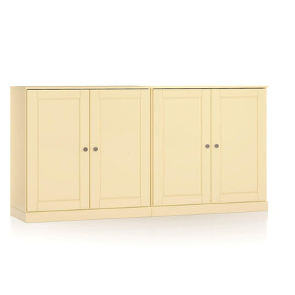 64" Yellow Solid Wood Sideboard With Two Doors HomeRoots