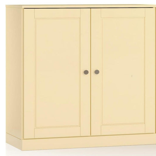 64" Yellow Solid Wood Sideboard With Two Doors