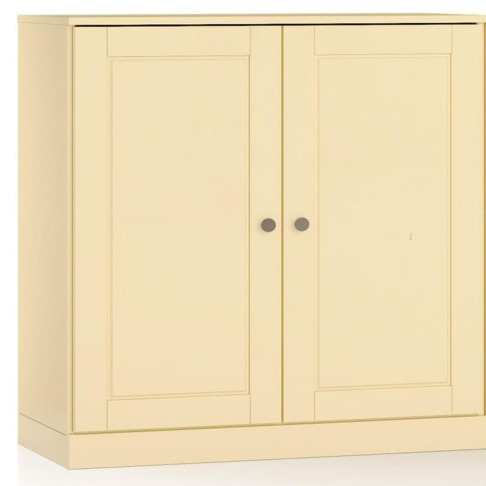 64" Yellow Solid Wood Sideboard With Two Doors — view 2