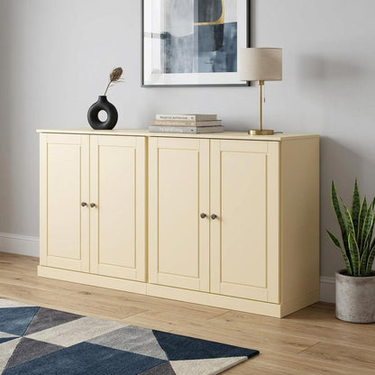 64" Yellow Solid Wood Sideboard With Two Doors HomeRoots