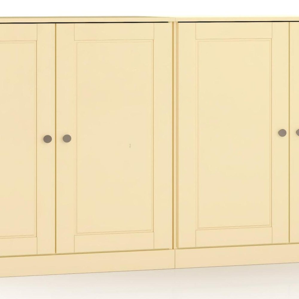 64" Yellow Solid Wood Sideboard With Two Doors