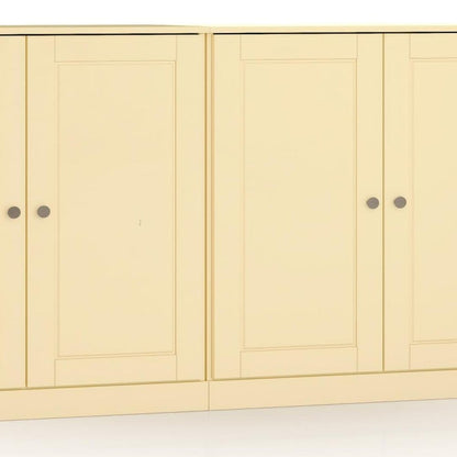 64" Yellow Solid Wood Sideboard With Two Doors