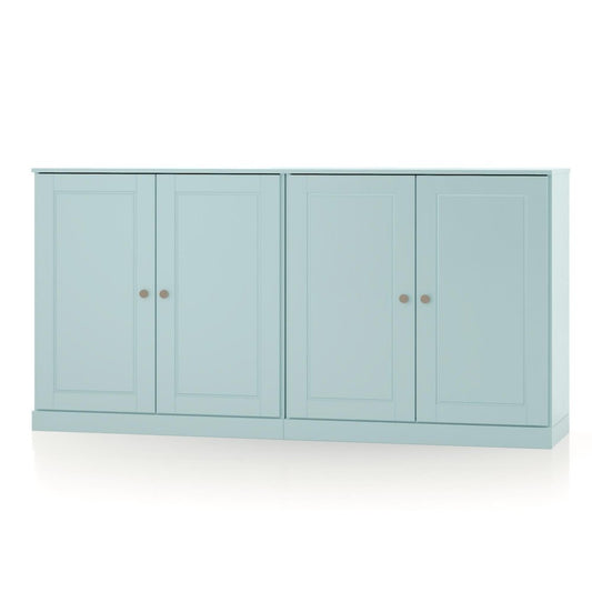 64" Aqua Solid Wood Sideboard With Two Doors