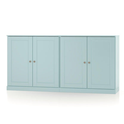 64" Aqua Solid Wood Sideboard With Two Doors HomeRoots