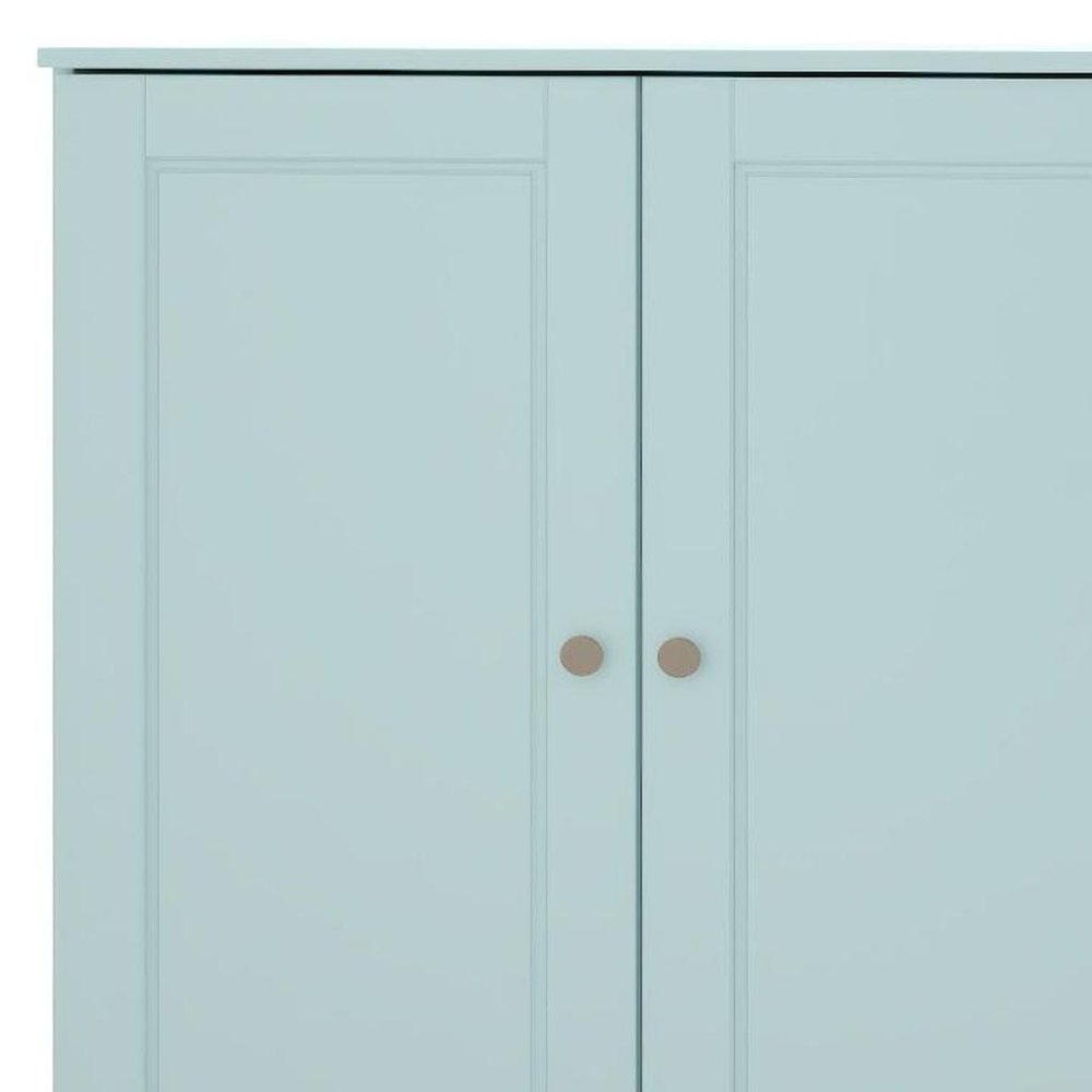 64" Aqua Solid Wood Sideboard With Two Doors — view 4