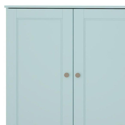 64" Aqua Solid Wood Sideboard With Two Doors HomeRoots