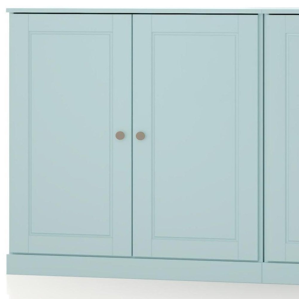 64" Aqua Solid Wood Sideboard With Two Doors — view 3