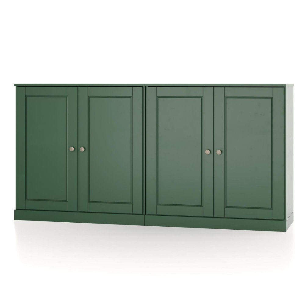 64" Green Solid Wood Sideboard With Two Doors — view 1